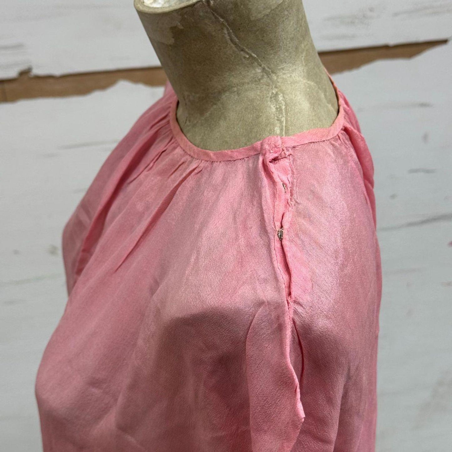Vintage 1920s Pink Silk Ruffle Bloomers Lingerie Set