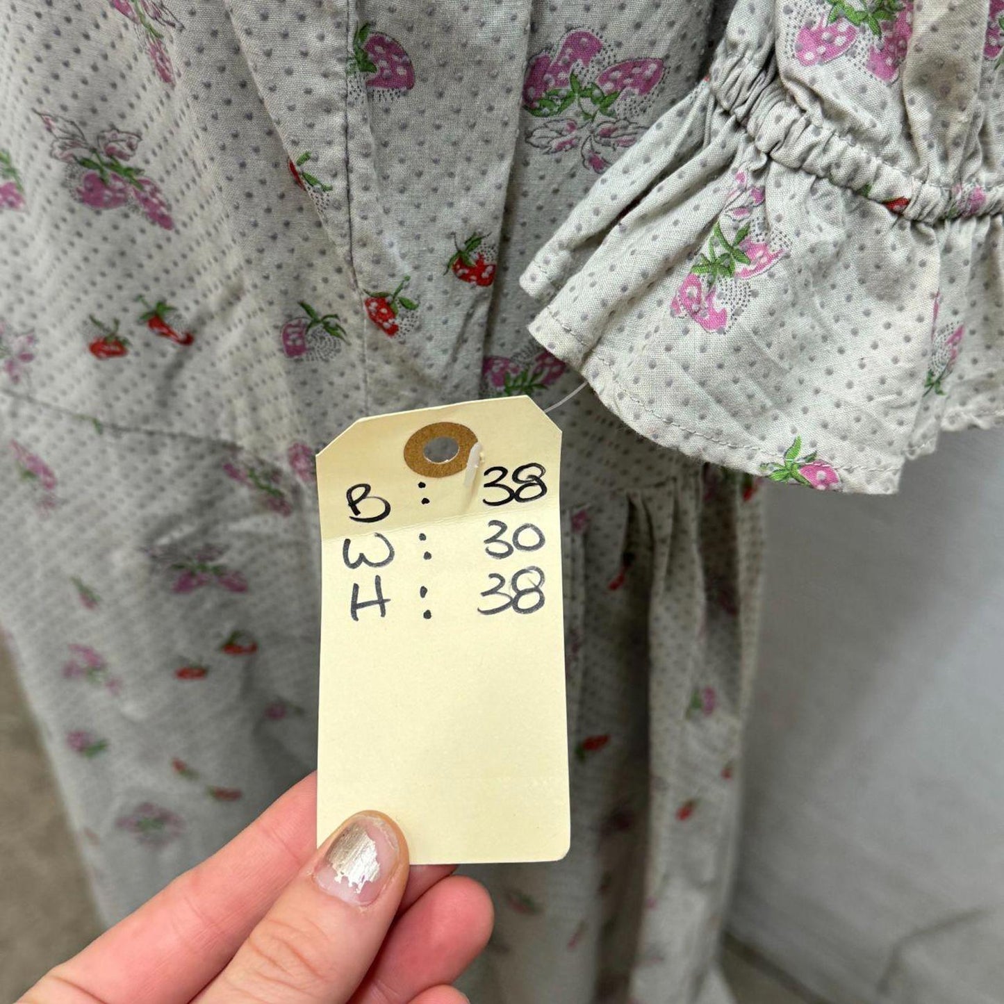 Vintage 1950s Studio-Made Strawberry Print Western Prairie Dress Movie Costume M