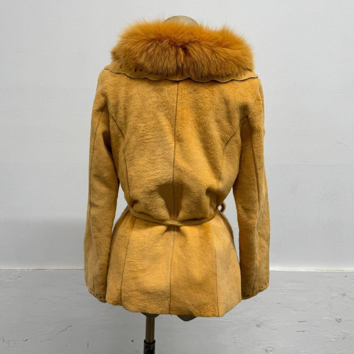 Vintage Y2K "Golden Fleece" Sheared Lambskin & Fox Fur Jacket Coat