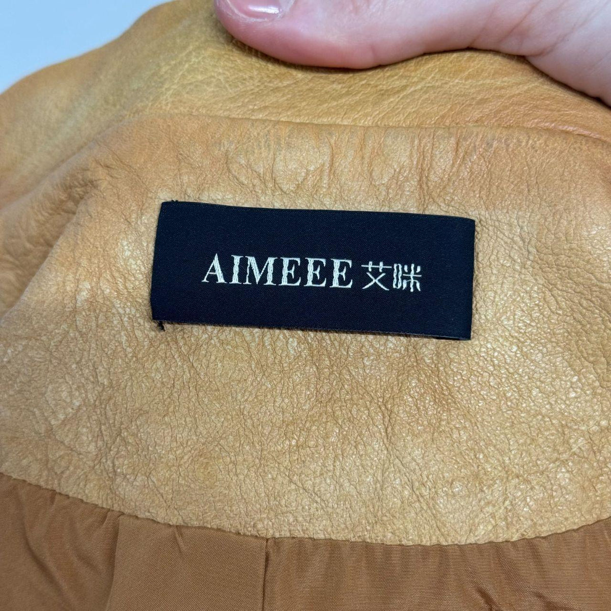 Vintage Tan Funnel Neck Asymmetric Avant Garde Leather Jacket