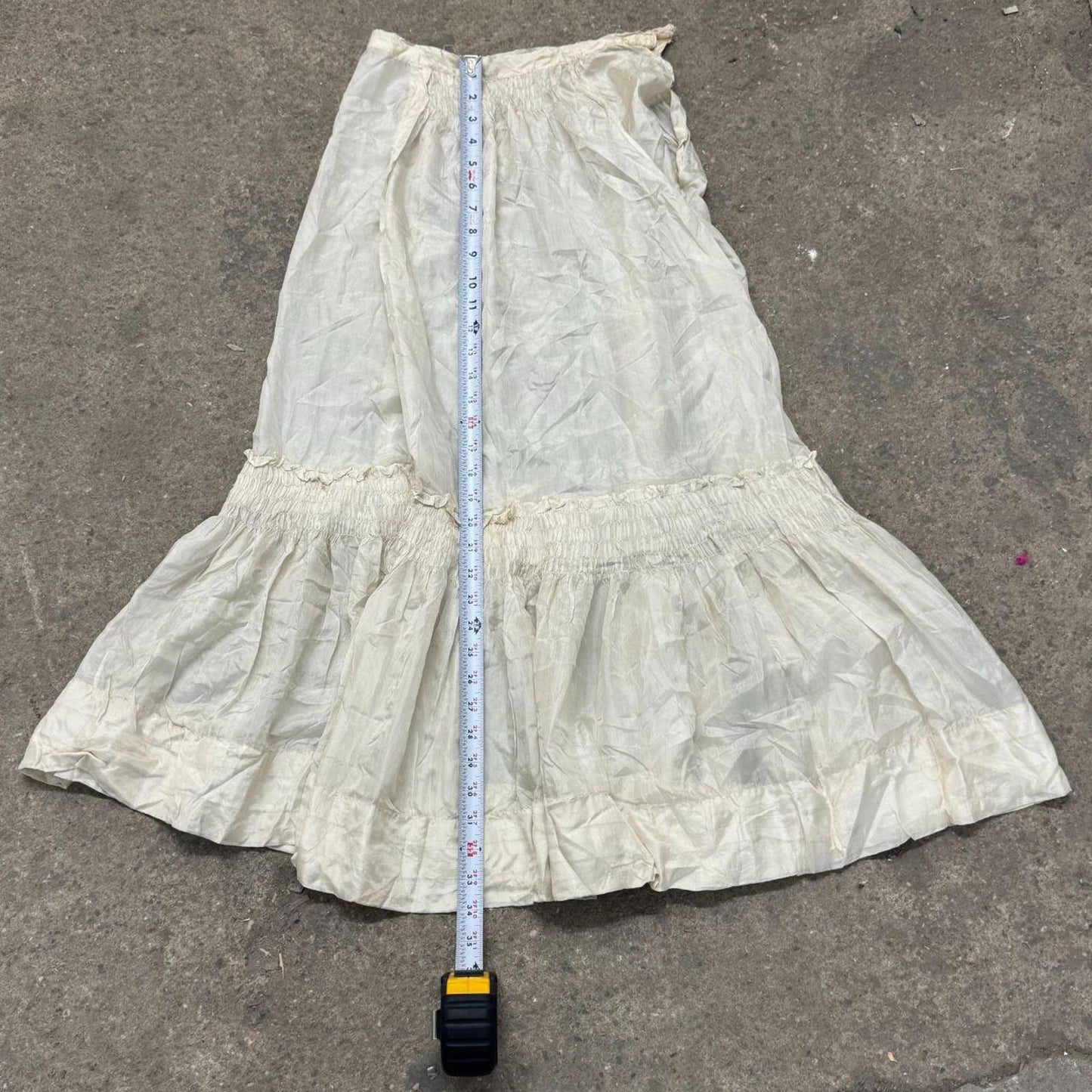 Antique Edwardian Silk Petticoat Slip Skirt XS