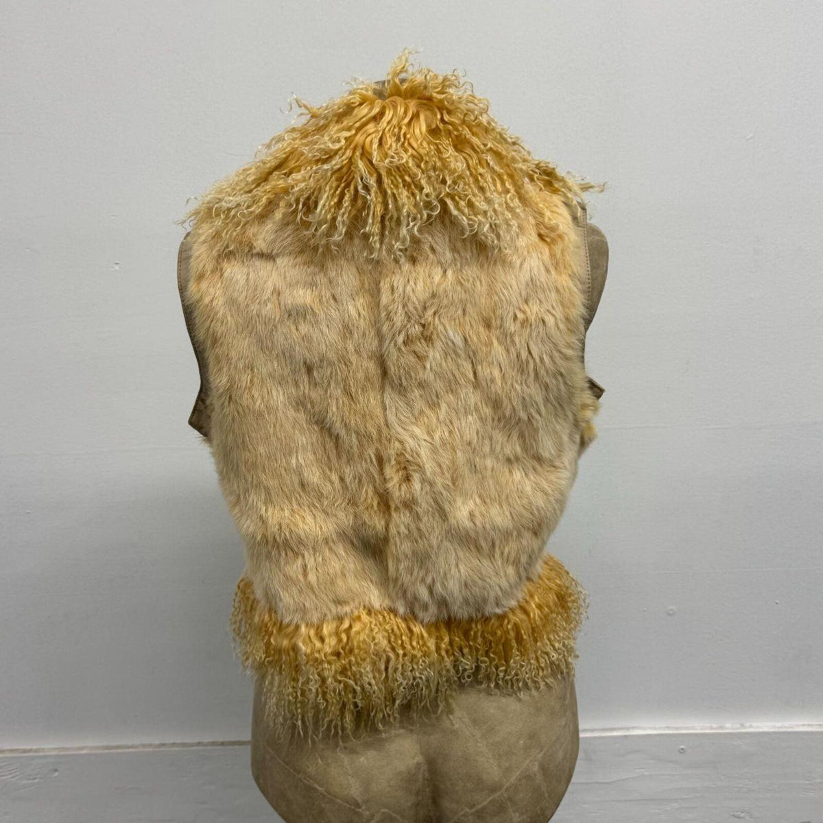 Vintage Cream Y2K Mongolian Lamb & Rabbit Fur Penny Lane Vest