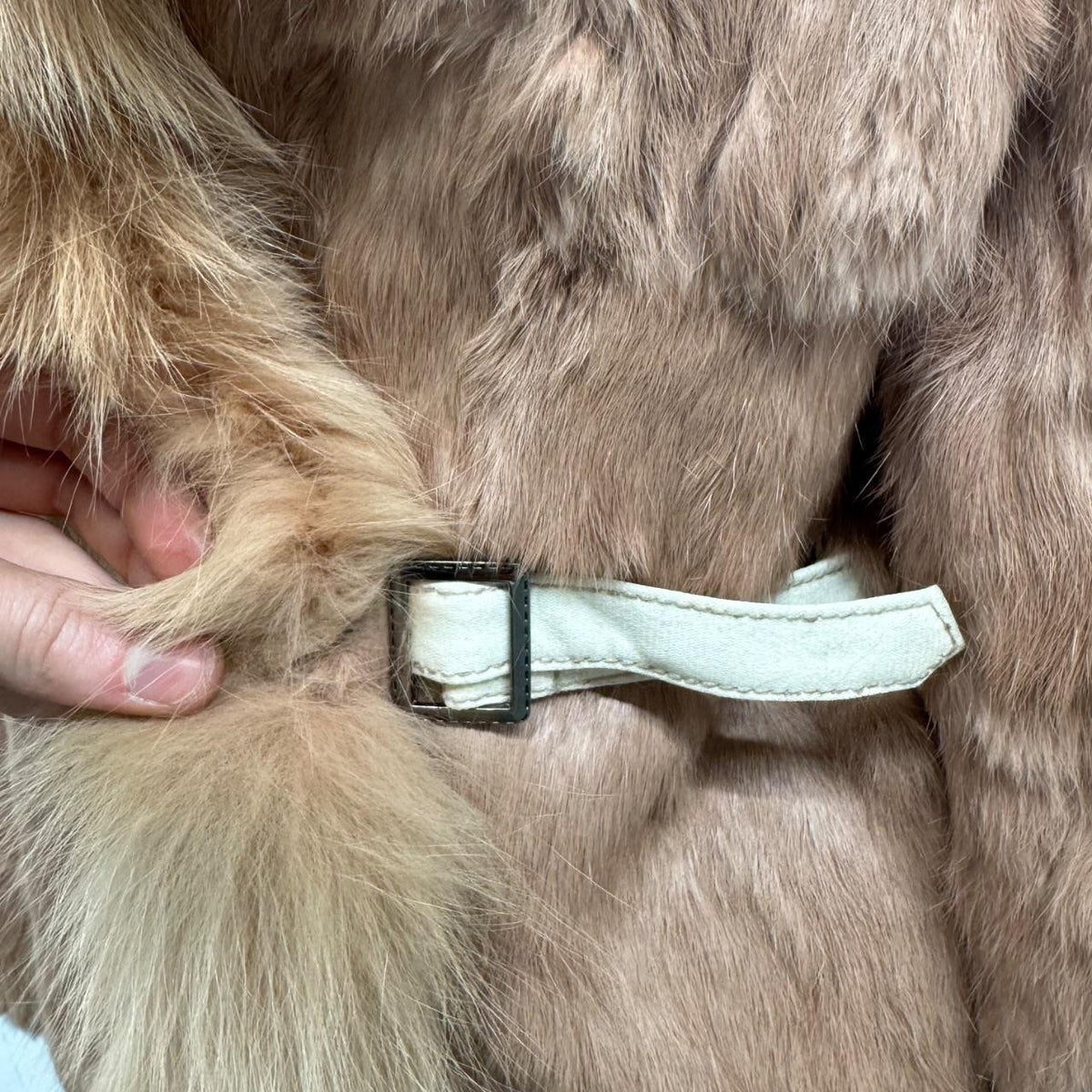 Vintage Y2K Pink Rabbit & Fox Fur Jacket Coat