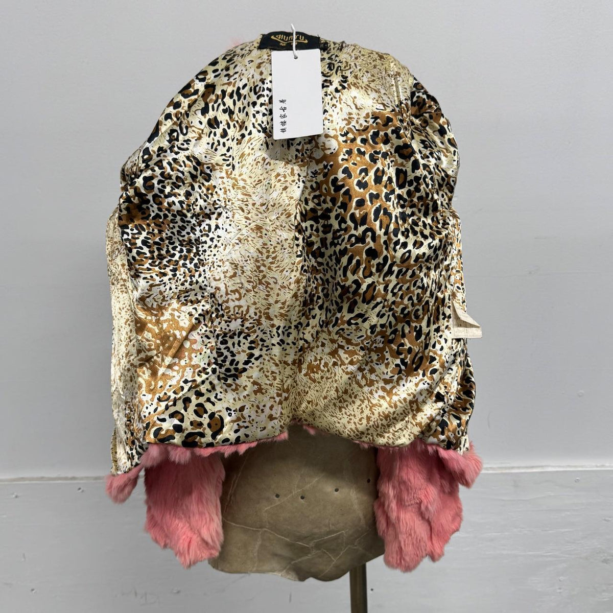 Vintage Y2K Pink Rabbit & Fox Fur Jacket Coat