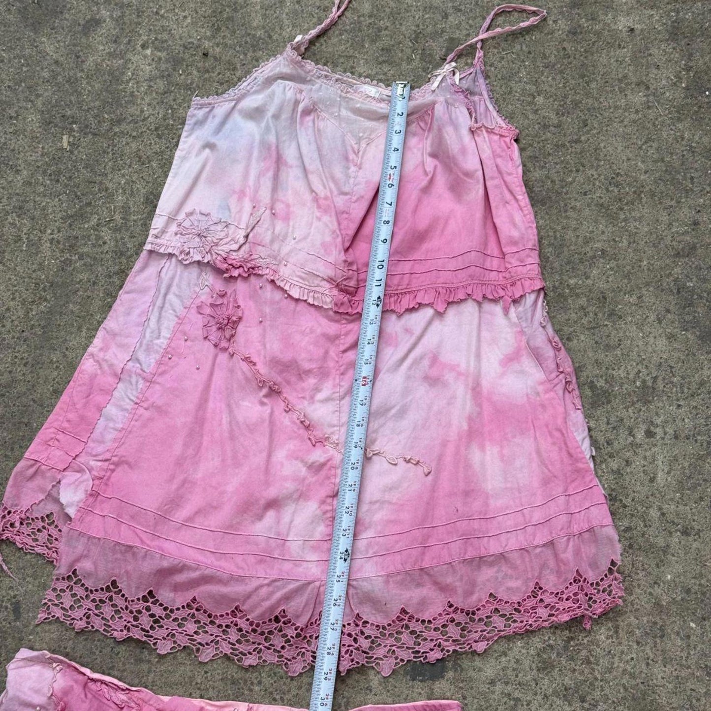 Y2K Vintage Cinzia Pink Fairy Cami & Midi Beaded Skirt Set