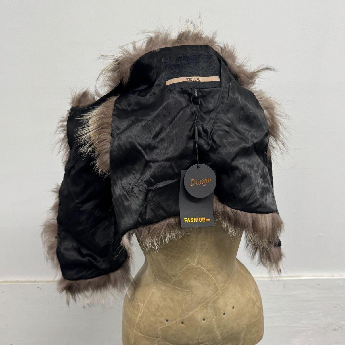 Vintage Y2K Silver Fox & Leather Gilet