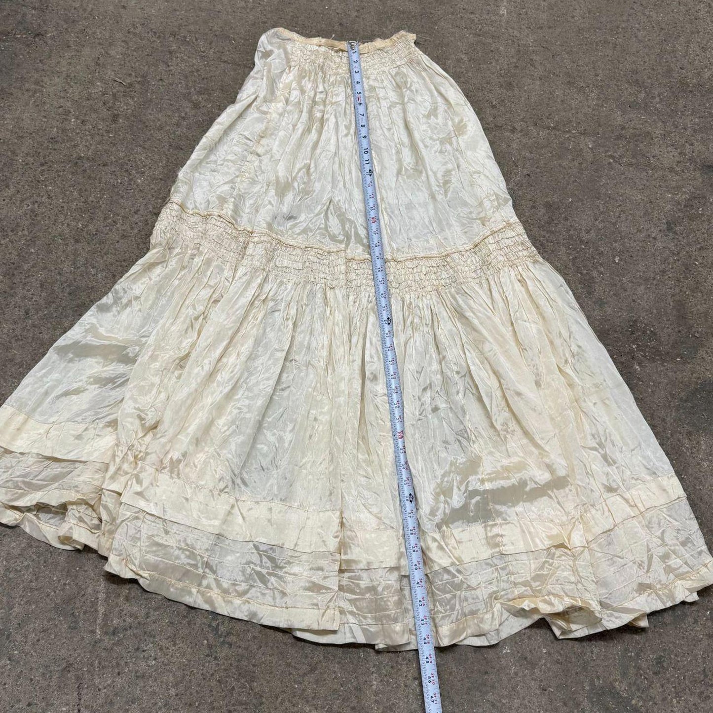 Antique Edwardian Silk Petticoat Slip Skirt XXS
