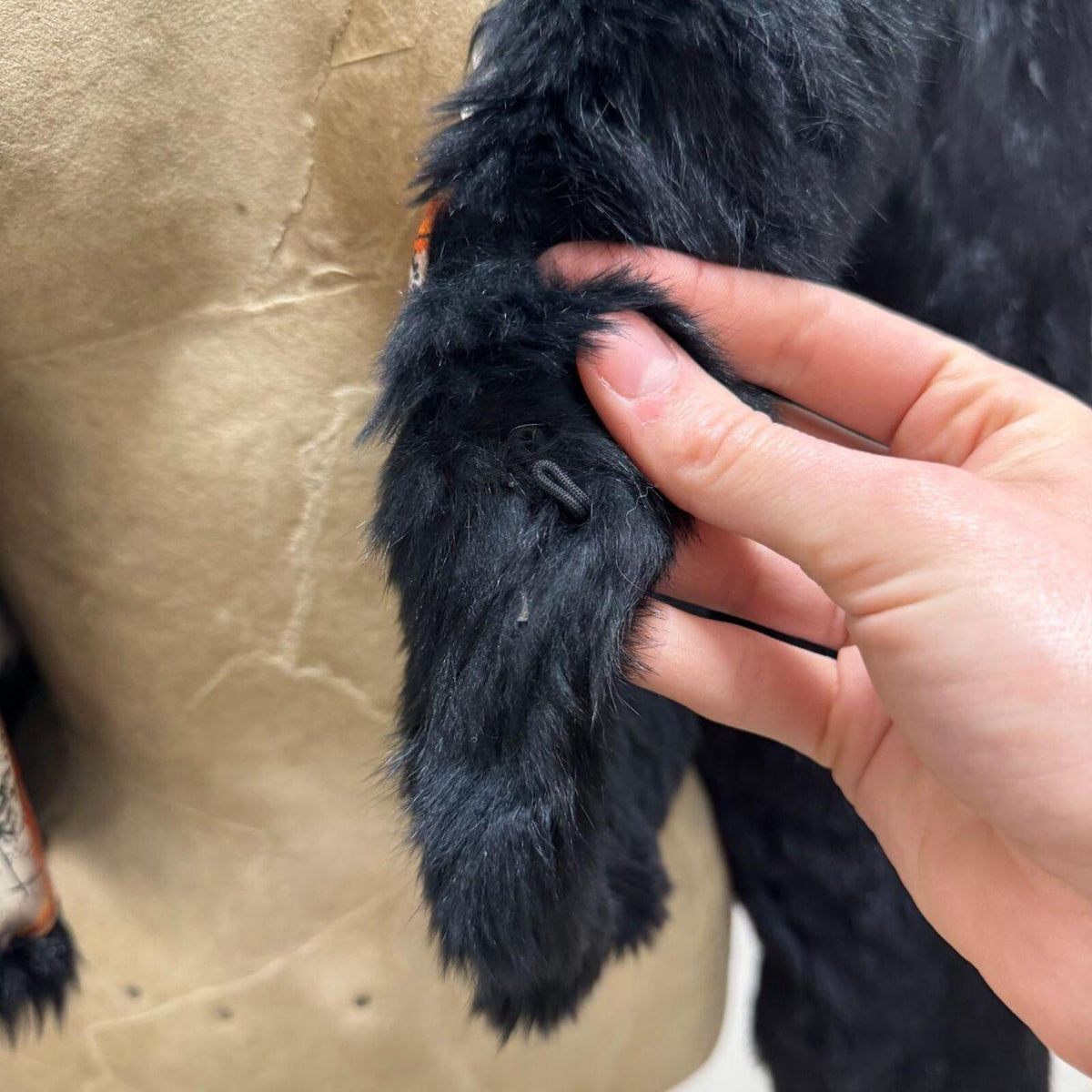 Y2K Vintage Black Rabbit Fur Cropped Jacket Coat