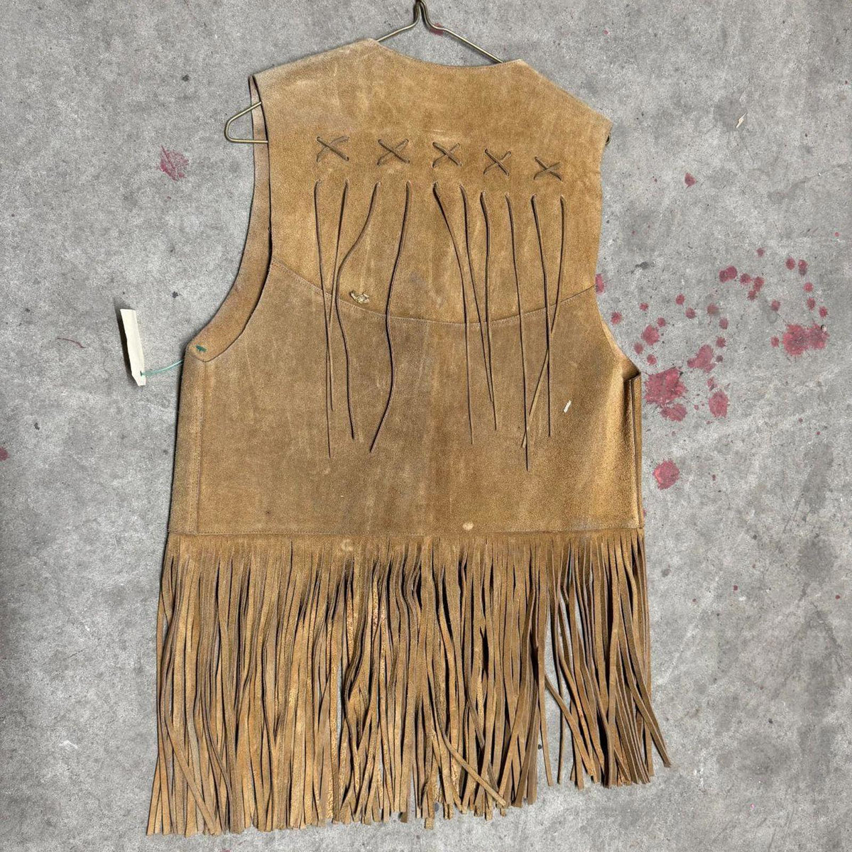 Vintage 60s 70s Suede Buckskin Western Film Costume Vest