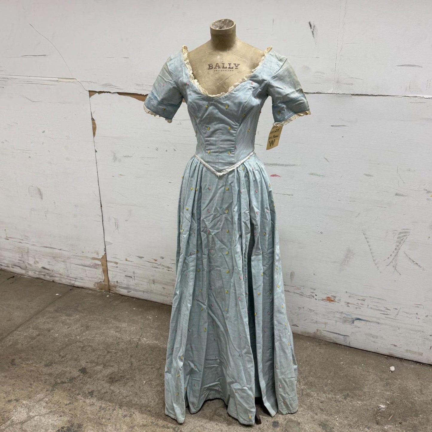 Vintage 40s does 1800s Victorian Blue 2pc Gown Prairie Western Film Costume