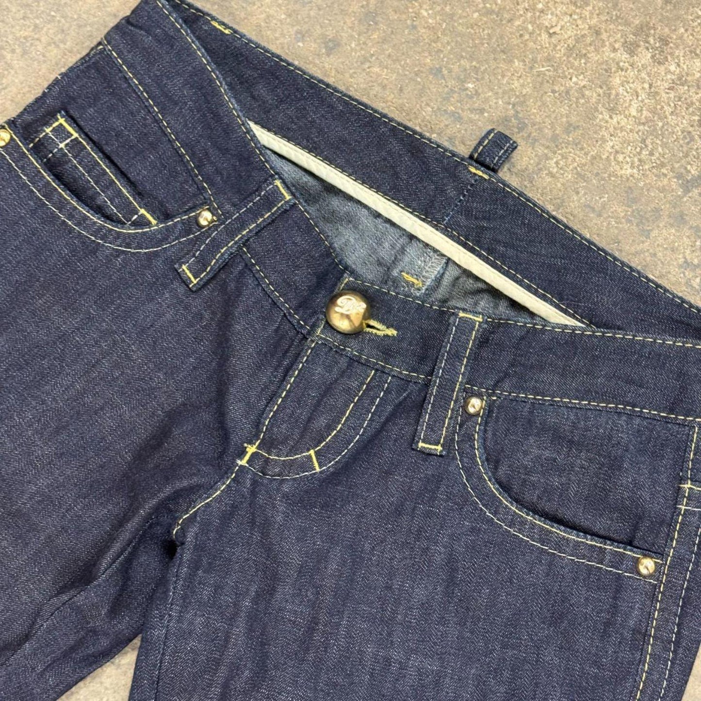 Y2K Vintage Dsquared2 Ultra Low-Rise Dark Wash Flare Jeans