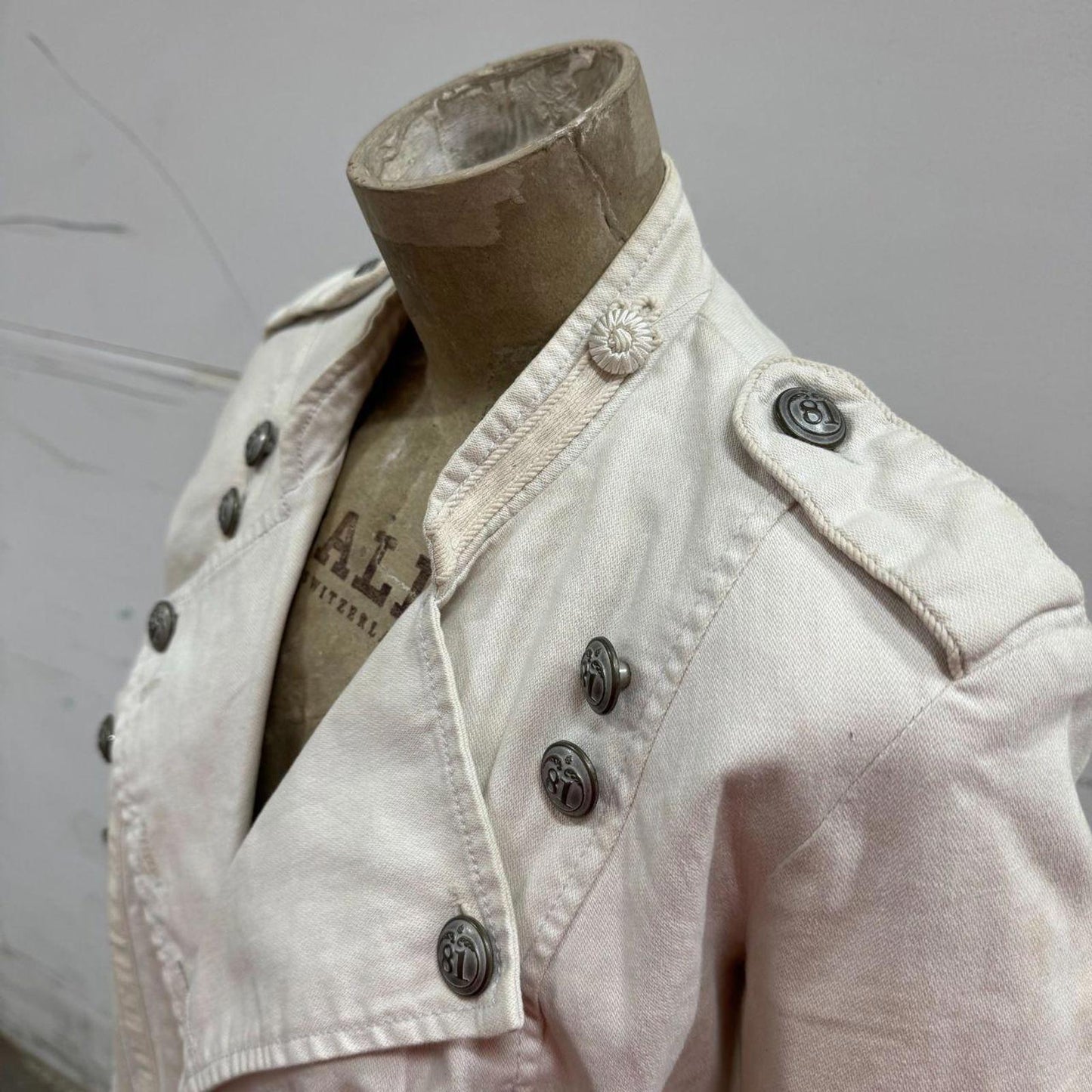 90s Vintage Guess Military Style Denim Cropped Jacket