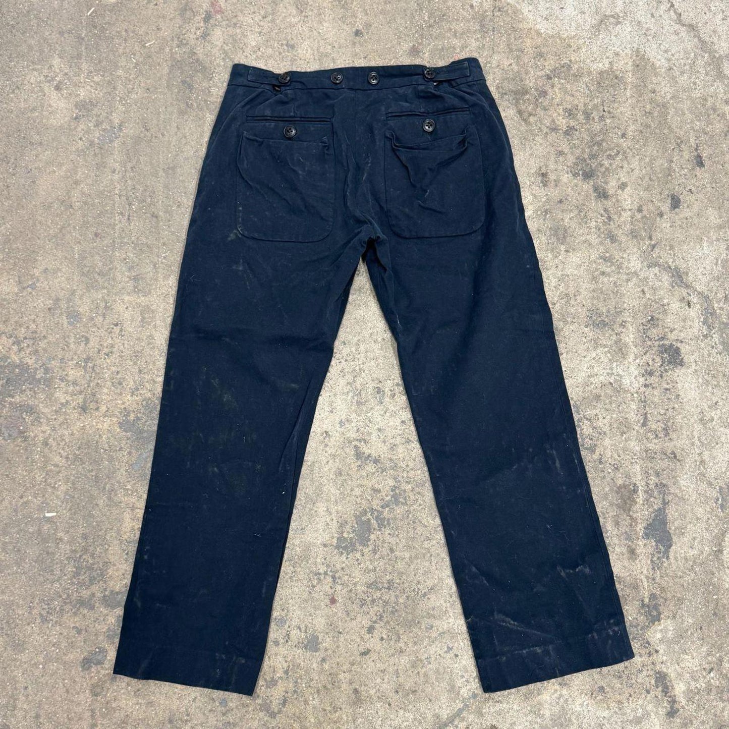 Vintage Ann Demeulemeester Navy Multi-Button Archival Trousers