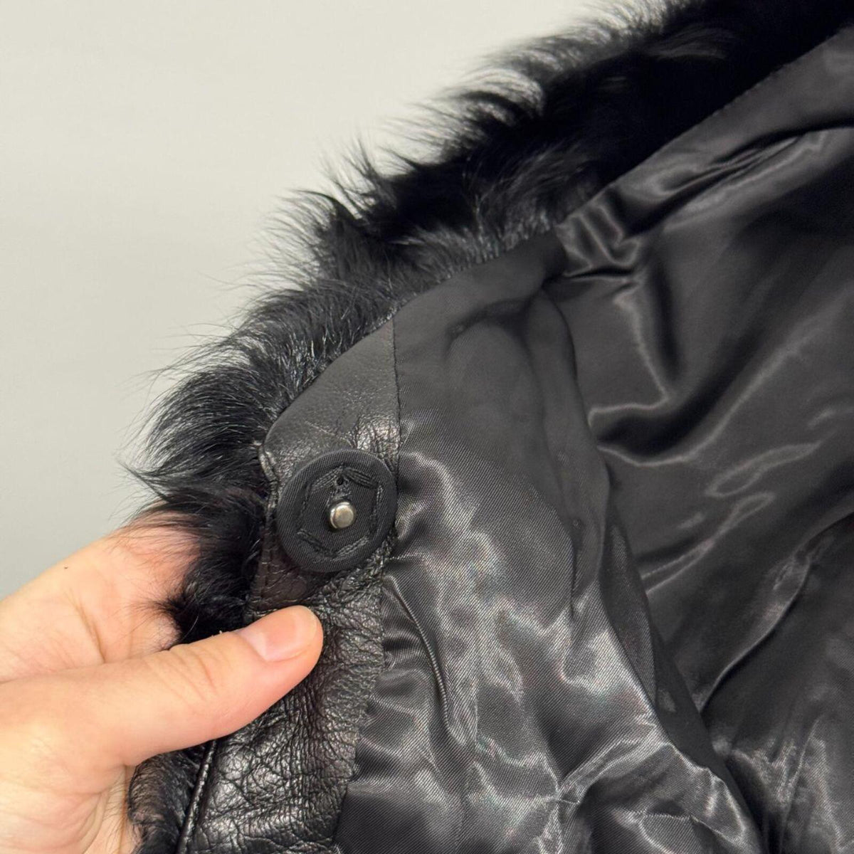 Vintage Y2K Black Wool & Leather Vest