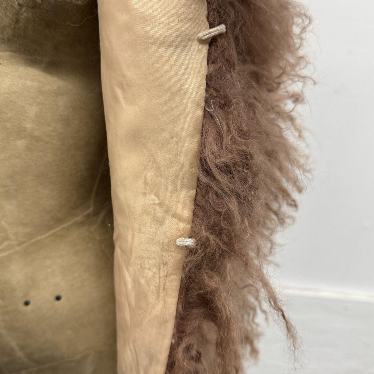 Vintage Taupe Brown Mongolian Lamb Cropped Vest