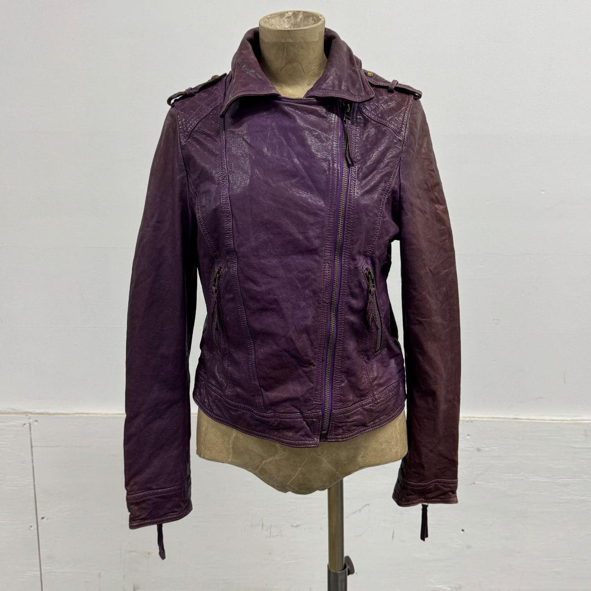 Vintage Faded Purple Avant Garde Leather Jacket