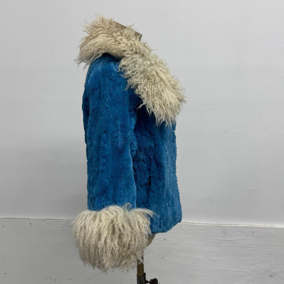 Vintage Y2K Blue Rabbit & Wool Jacket Coat