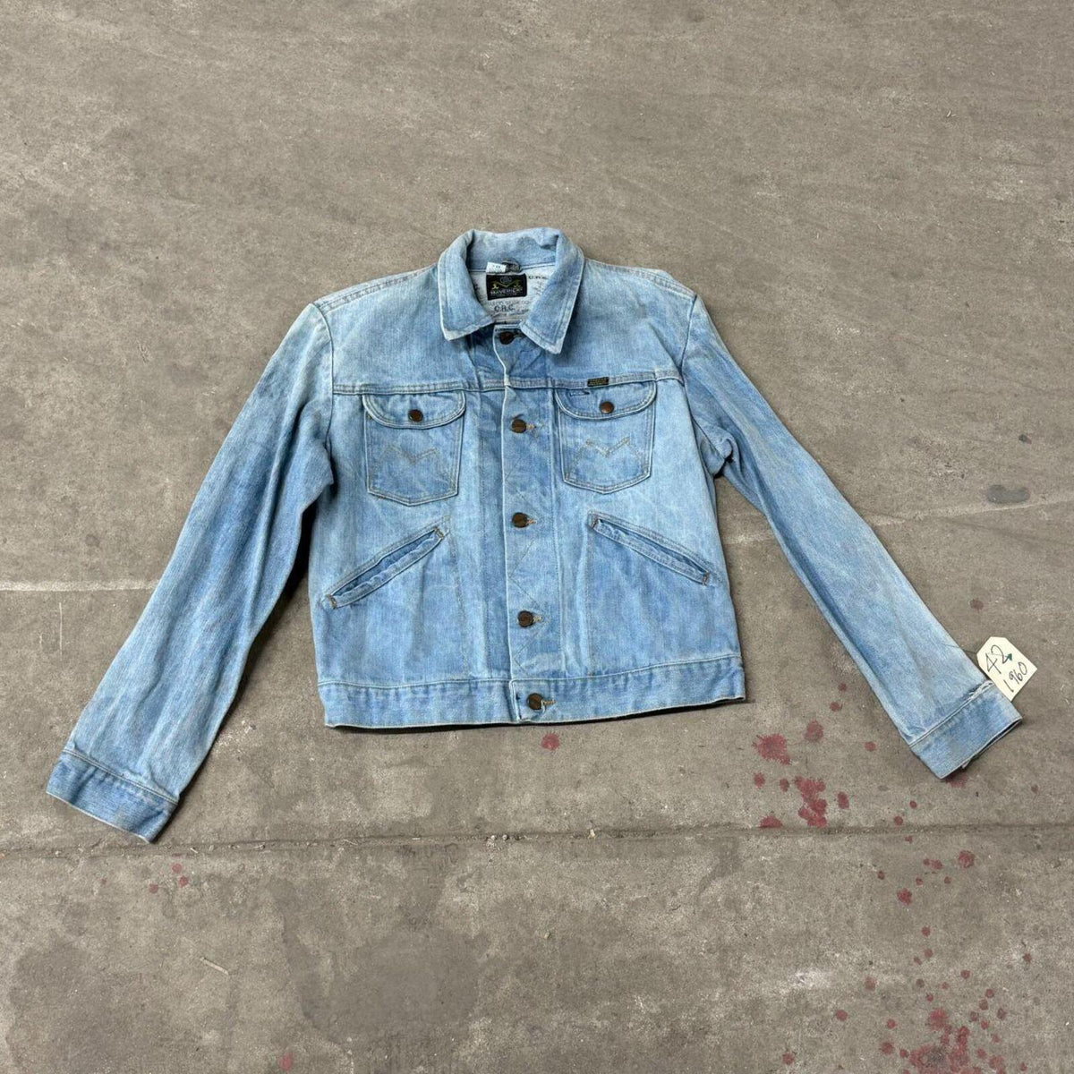 60s Vintage Maverick Made in USA Denim Trucker Jacket Blue Bell