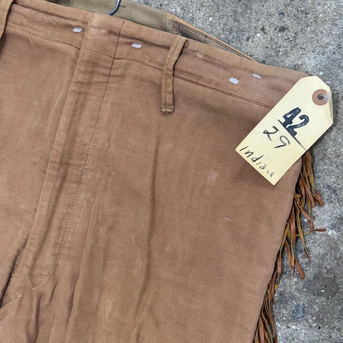 Vintage 40s 50s Faded Fringed Western Film Costume Victorian Trousers