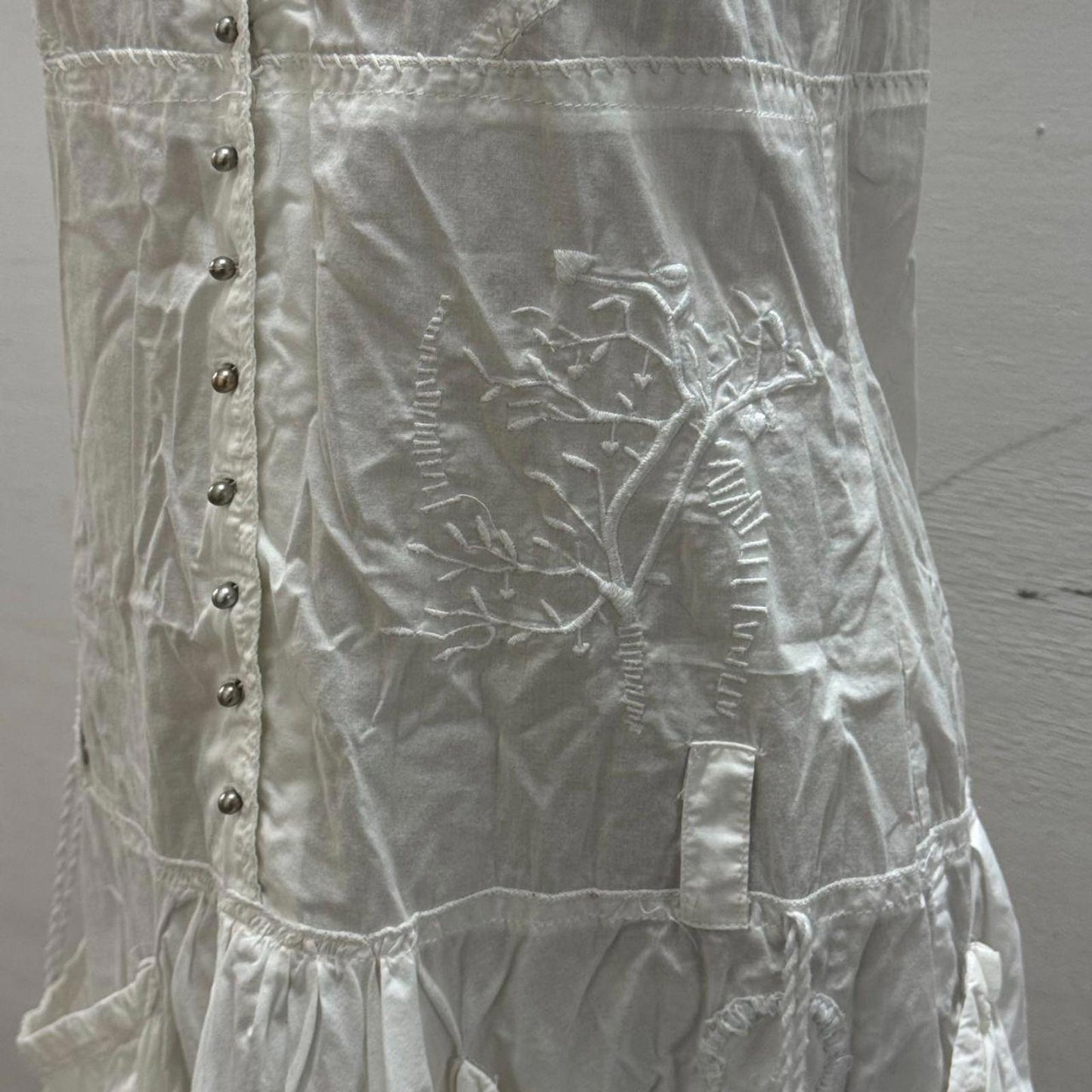 Vintage La Mode Est à Vous White Cotton Parachute Dress