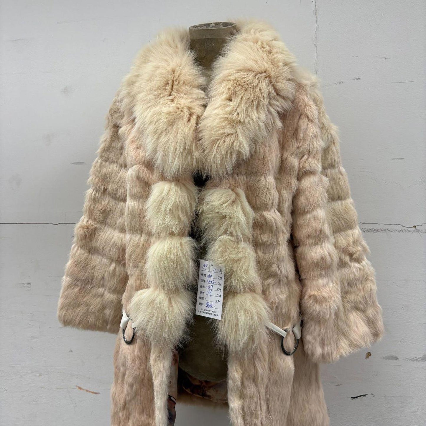 Vintage Y2K Pink Tiered Rabbit & Fox Fur "Snow Queen" Coat