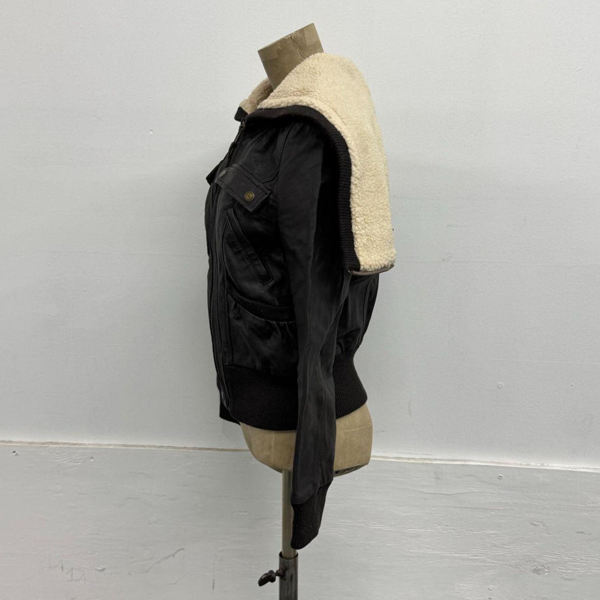 Vintage Brown Split Hood Aviator Lamb Nappa Leather Jacket Azona AO2