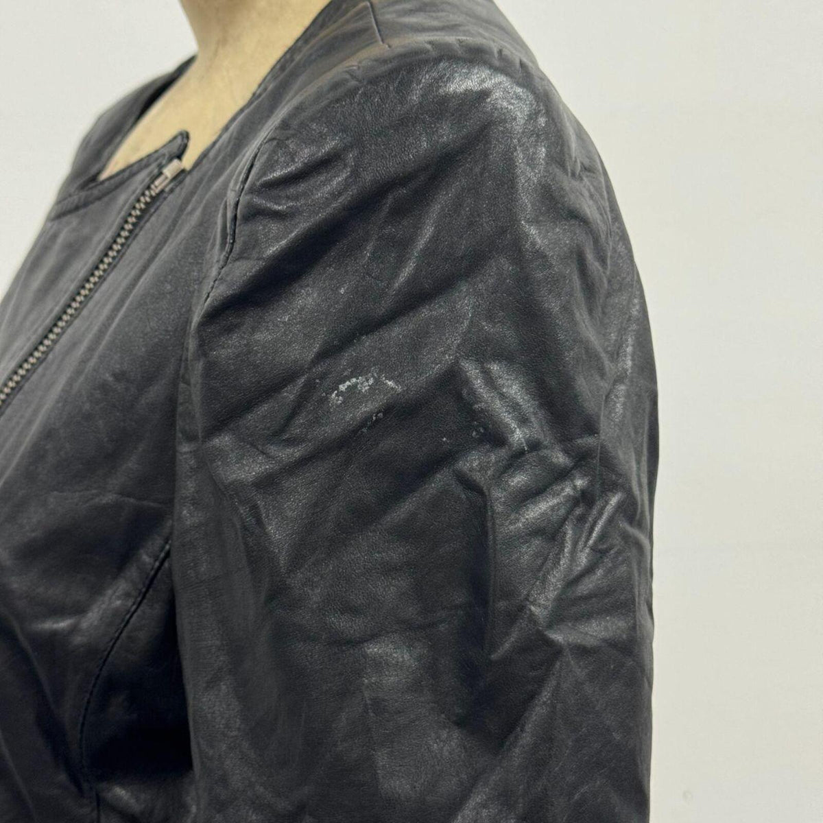 Vintage Black Multi-Way Zip Side Avant Garde Leather Jacket