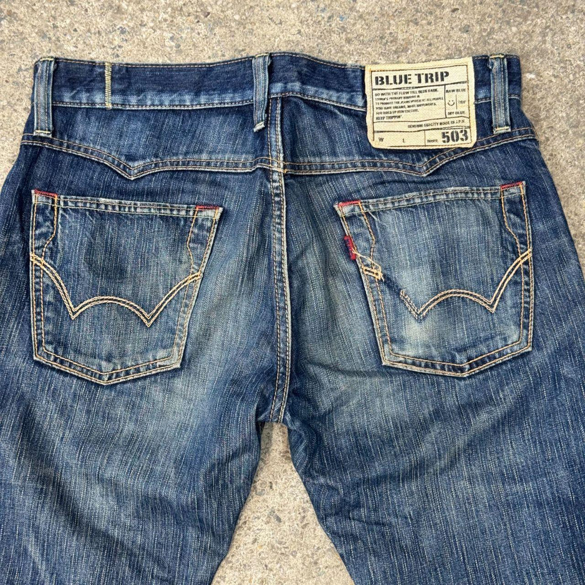 Vintage EDWIN Blue Trip 503 Mud-Wash Japanese Jeans