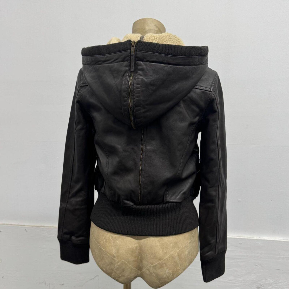 Vintage Azona AO2 Brown Lamb Nappa Leather Split-Hood Aviator Jacket
