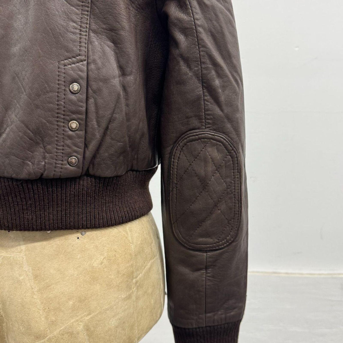 Vintage Brown Triple Zip Leather Aviator Bomber Jacket