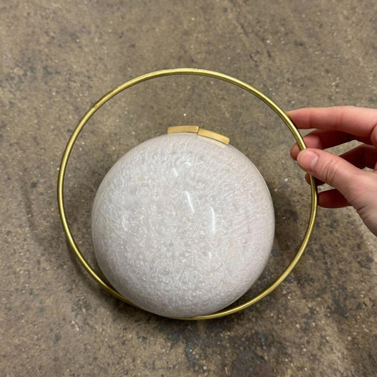 Auvré Daylight Orb Evening Clutch in Pearl White