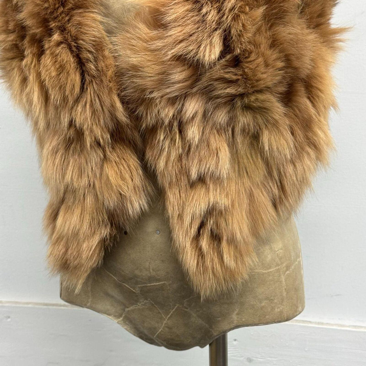 Y2K Vintage Tan Brown Genuine Fox Fur Vest