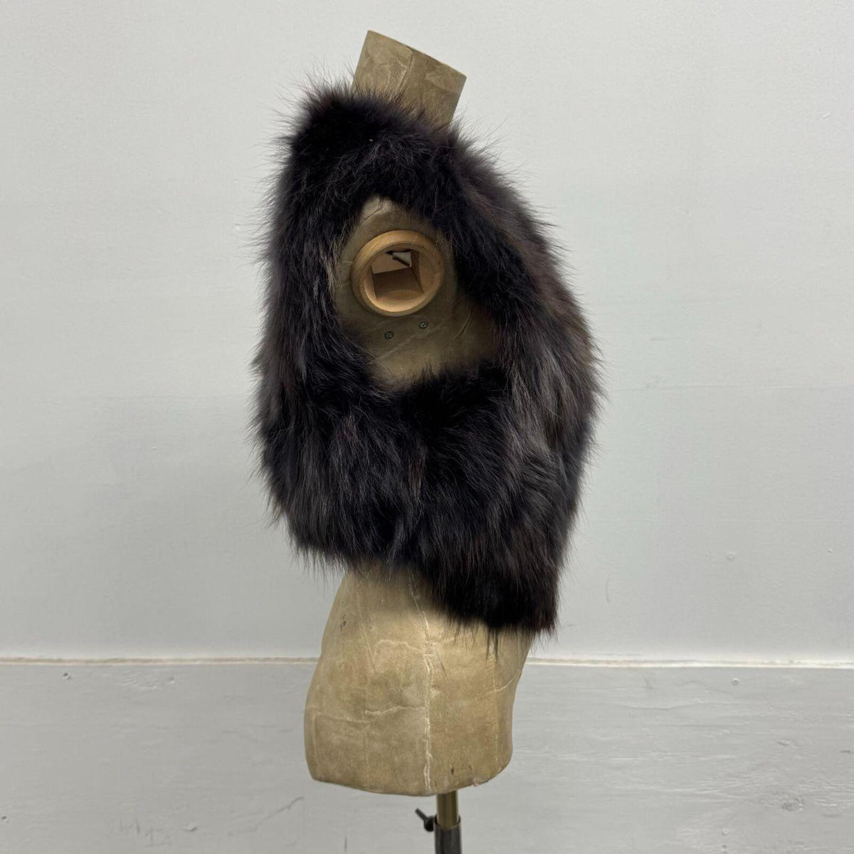 Y2K Vintage Charcoal Gray Genuine Fox Fur Vest