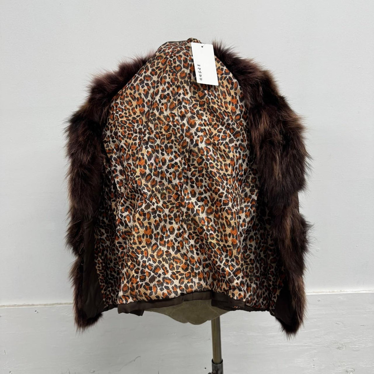 Vintage Y2K Espresso Brown Puffer Jacket with Real Fox Fur Collar Coat