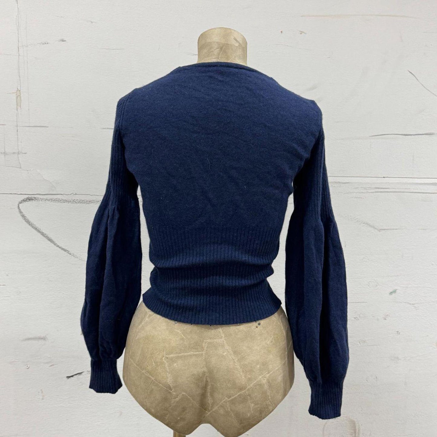 Blugirl by Blumarine Blue Balloon Sleeve Cardigan