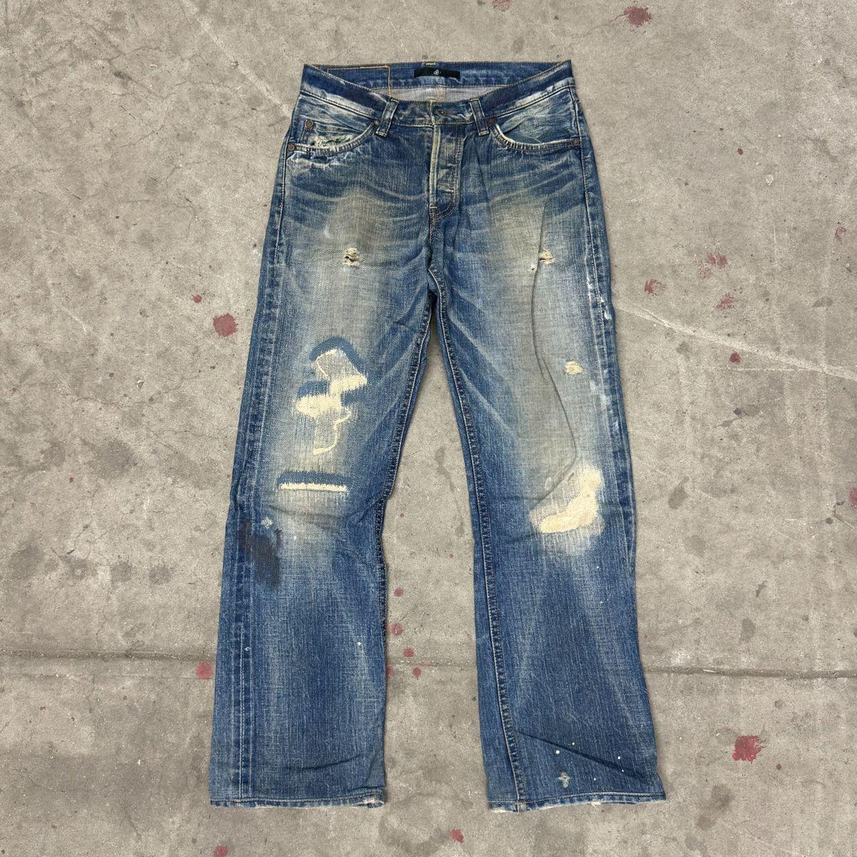 Vintage Y2K Ultra Low Rise Jeans Faded Mud Wash Japanese Johnbull