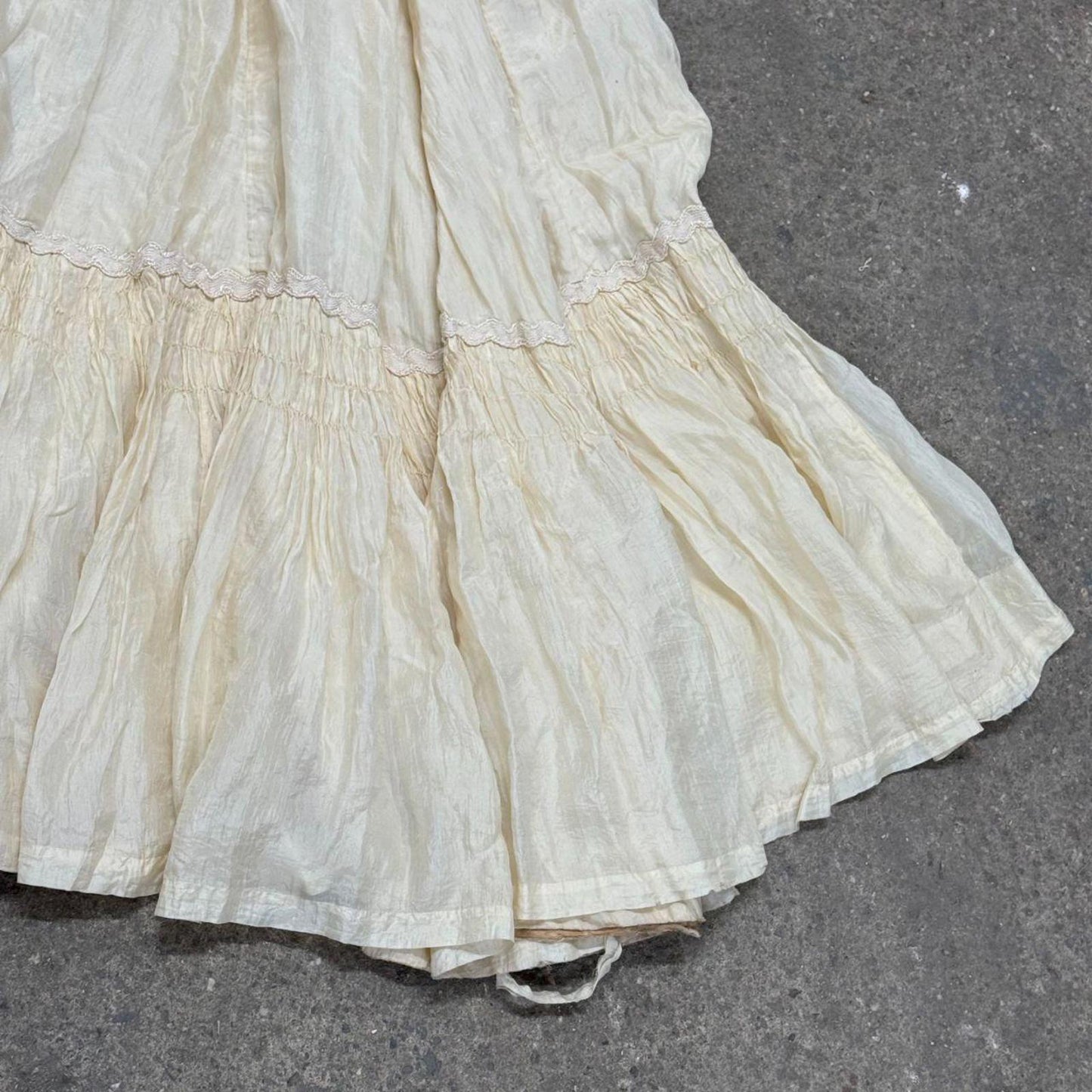 Antique Edwardian Silk Petticoat Slip Skirt XXS