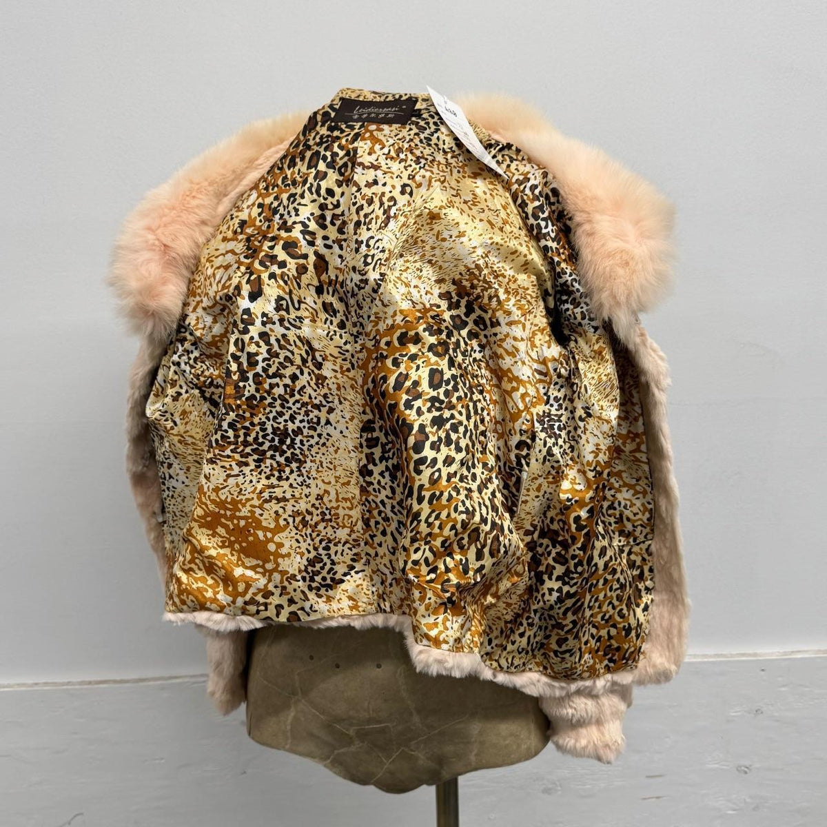 Vintage Y2K Pastel Pink Rabbit & Fox Fur Jacket Coat