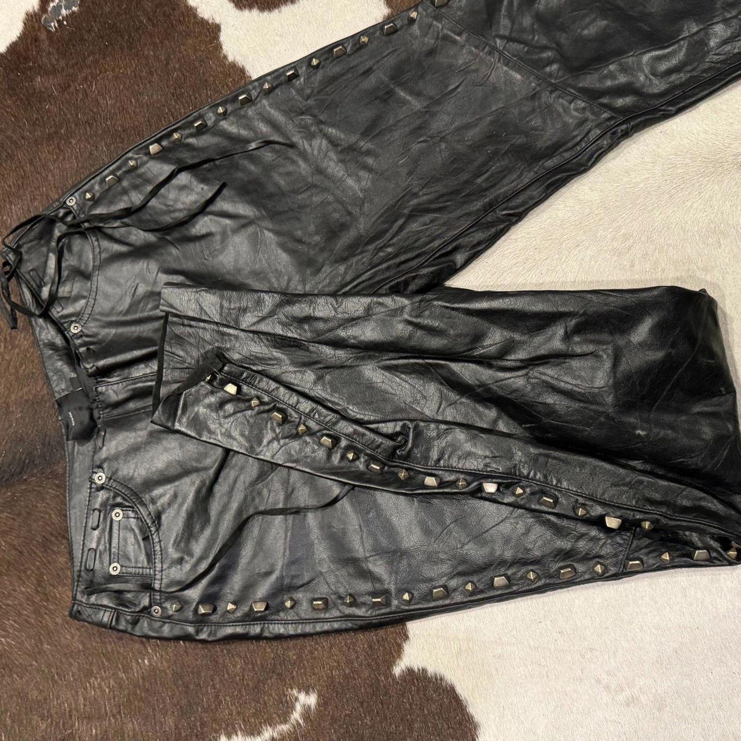 Vintage Rare Heavy Studded Harley-Davidson Leather Pants