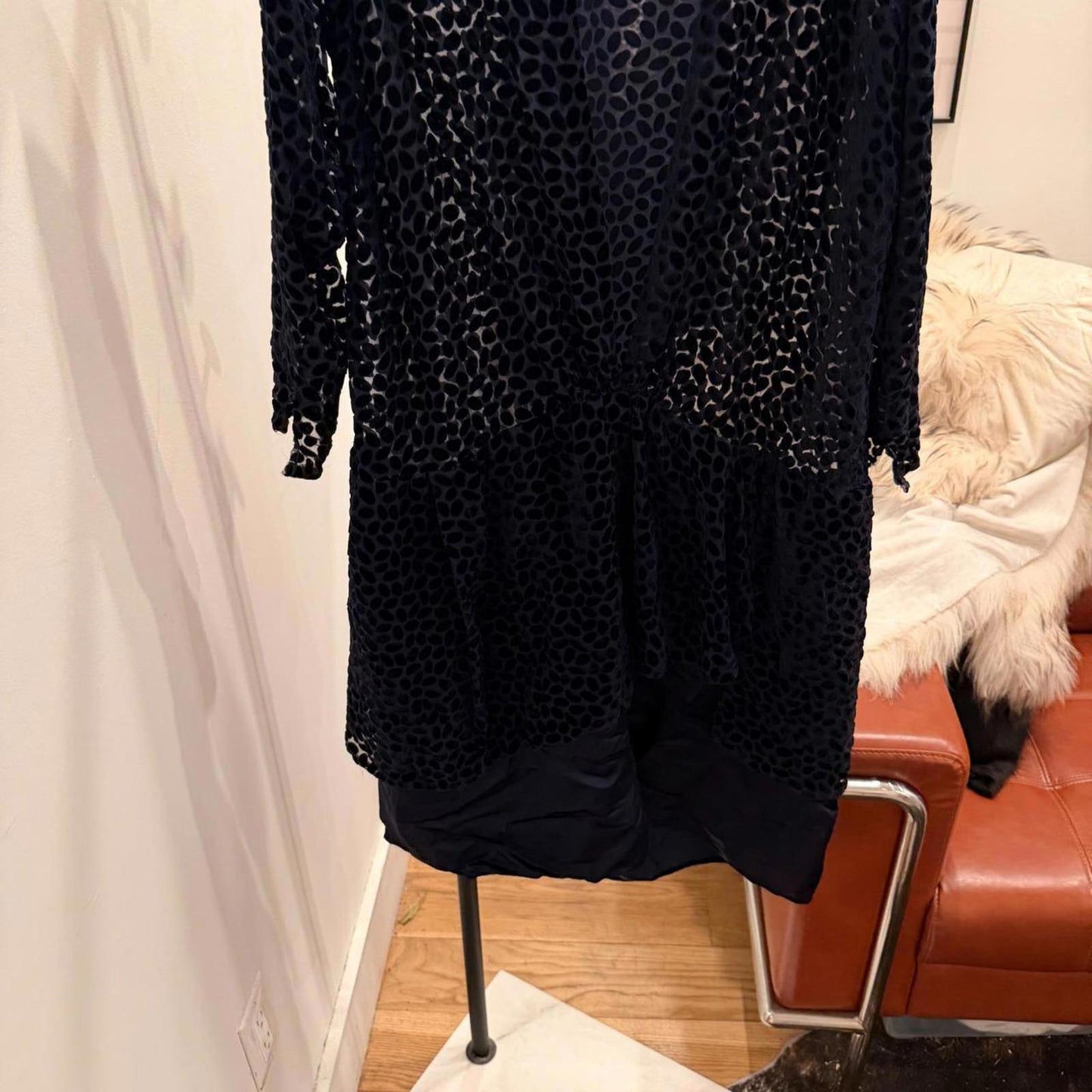 Antique 20s Silk Burnout Velvet Plunge Dress Flapper Devoré