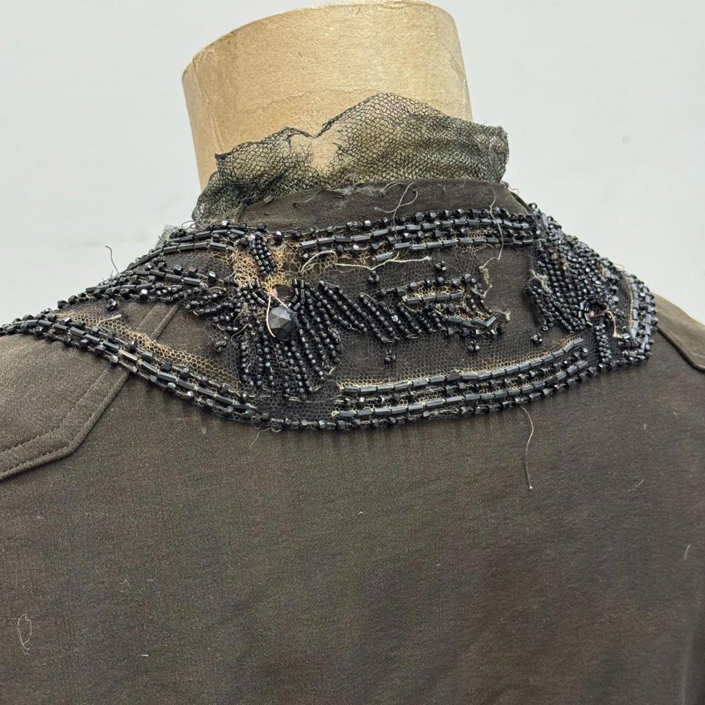 Antique Victorian Jet Beaded Bodice Top