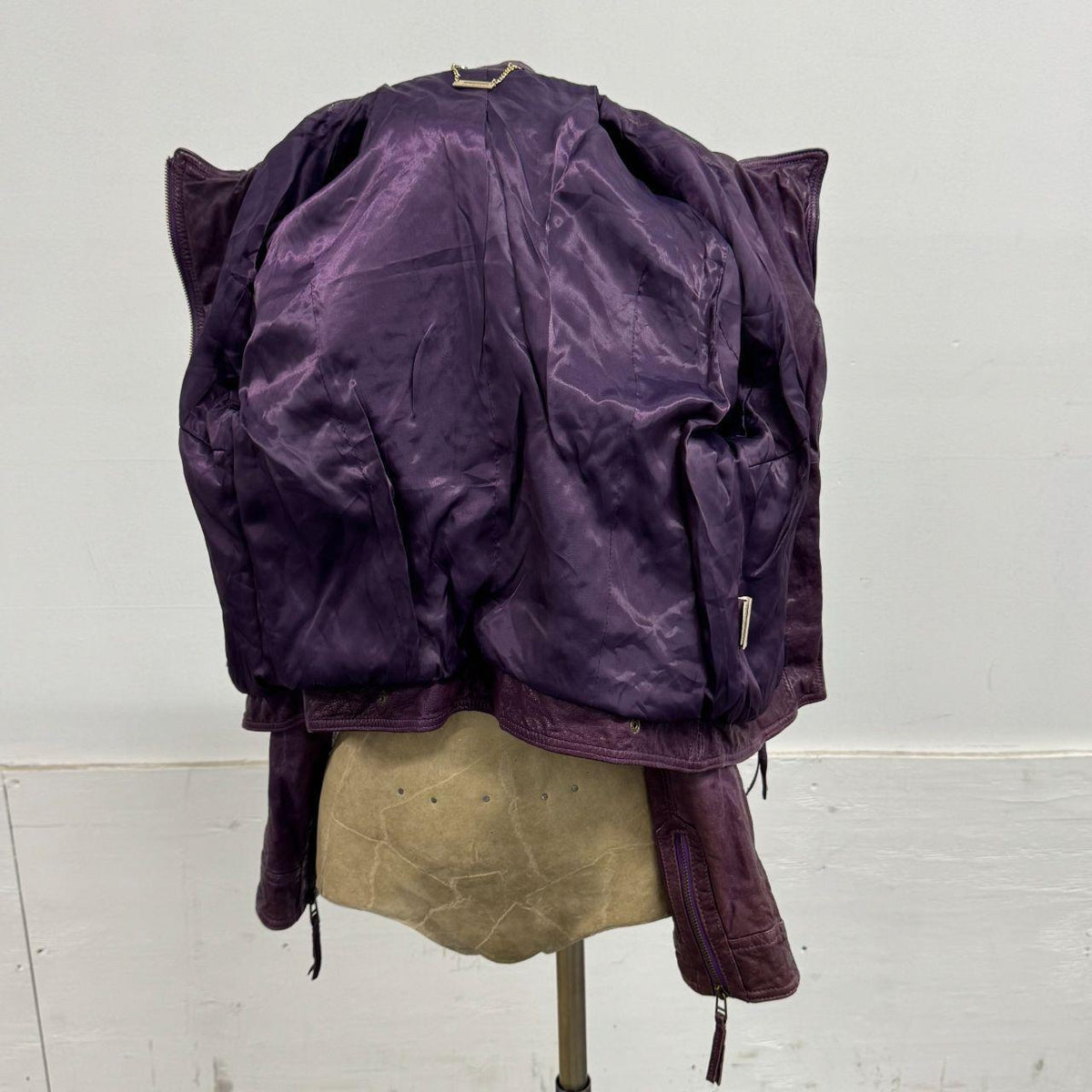 Vintage Faded Purple Avant Garde Leather Jacket