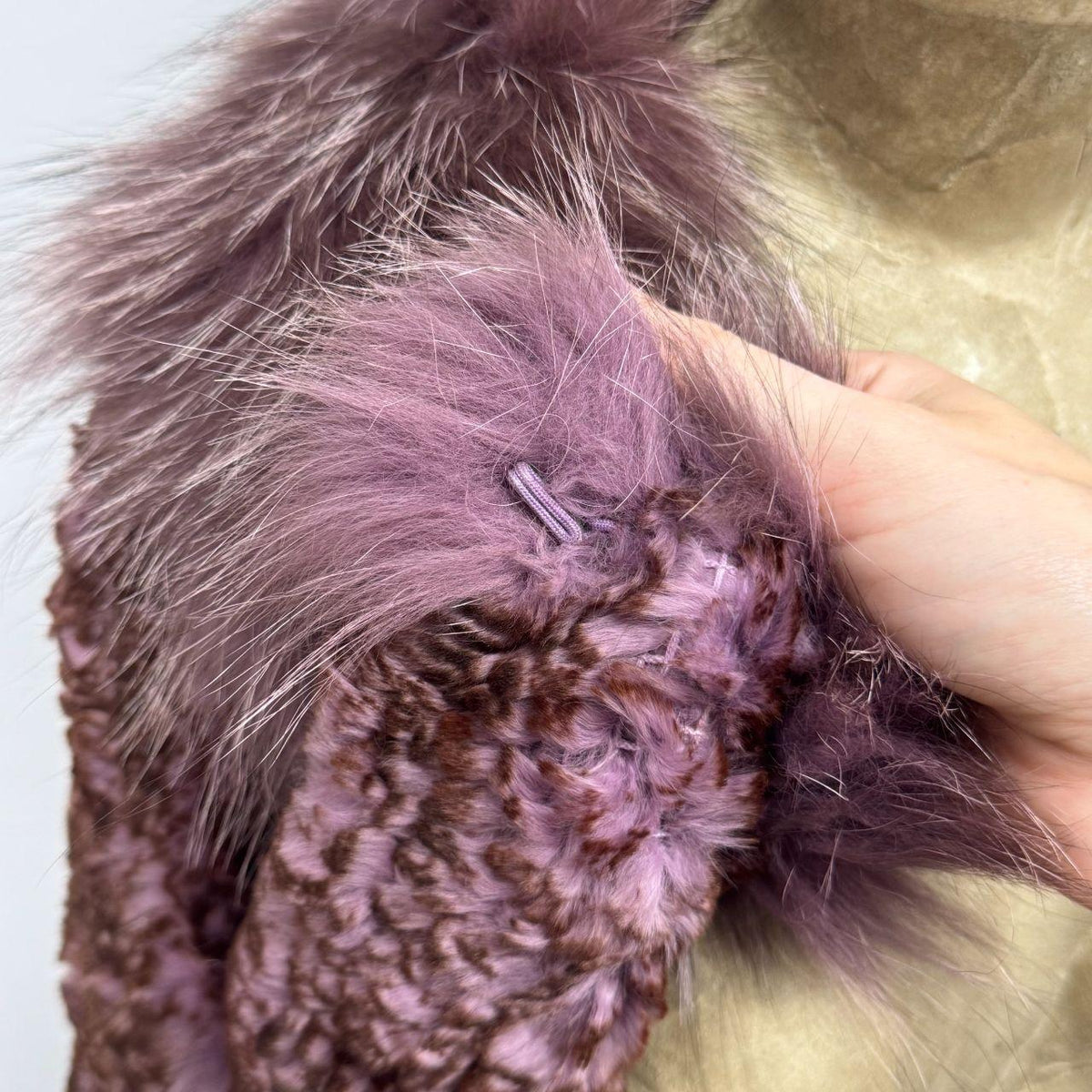 Vintage Y2K Purple Bolero Cropped Rabbit & Fox Fur Jacket Coat
