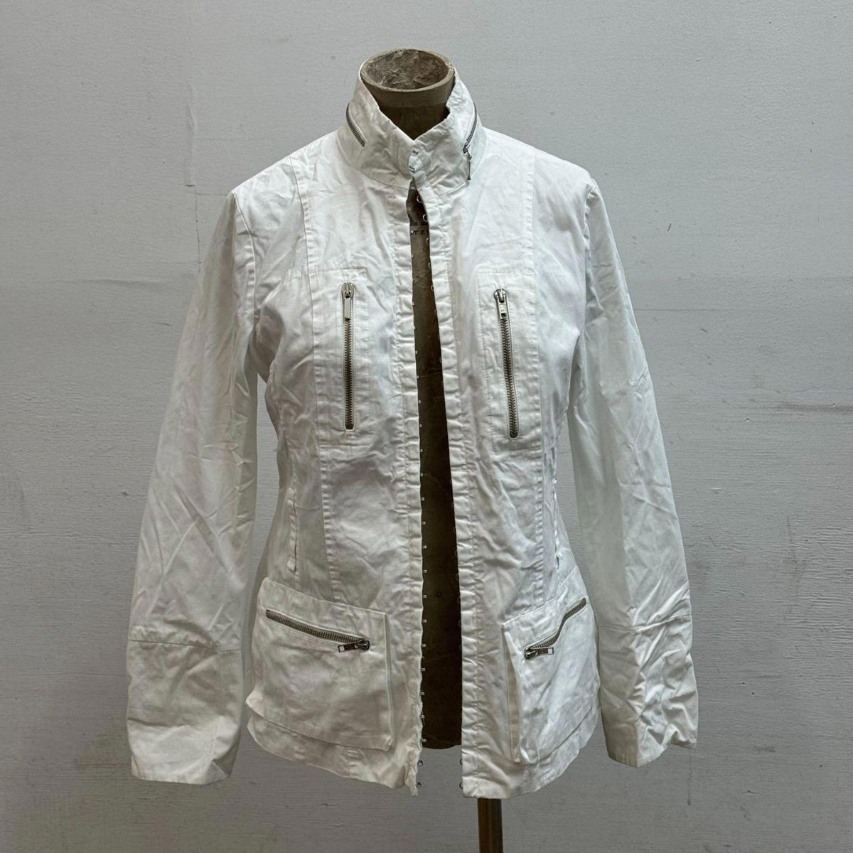 Archival Vintage Celyn B. Elisabetta Franchi White Hook-and-Eye Jacket