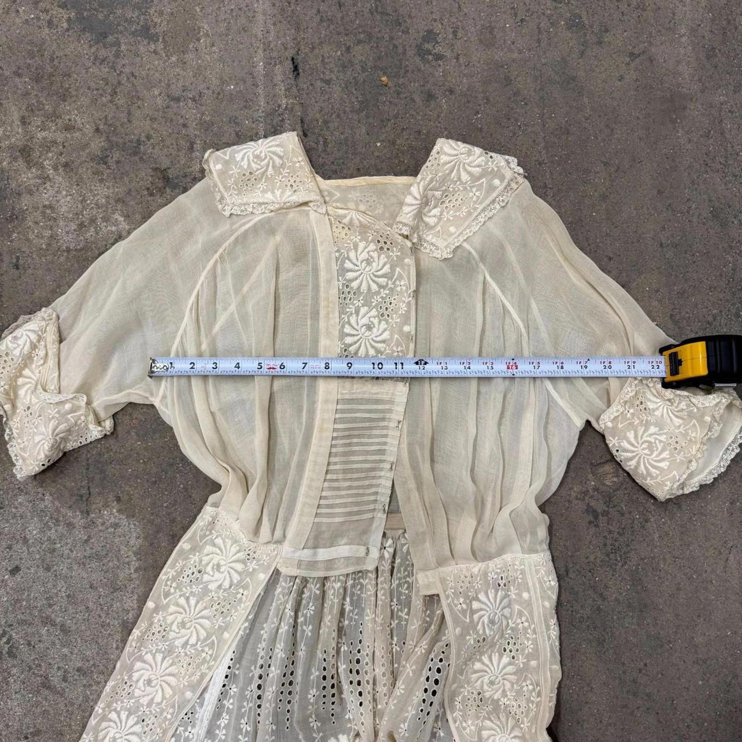 RARE Antique Edwardian White Broderie Tea Robe Jacket