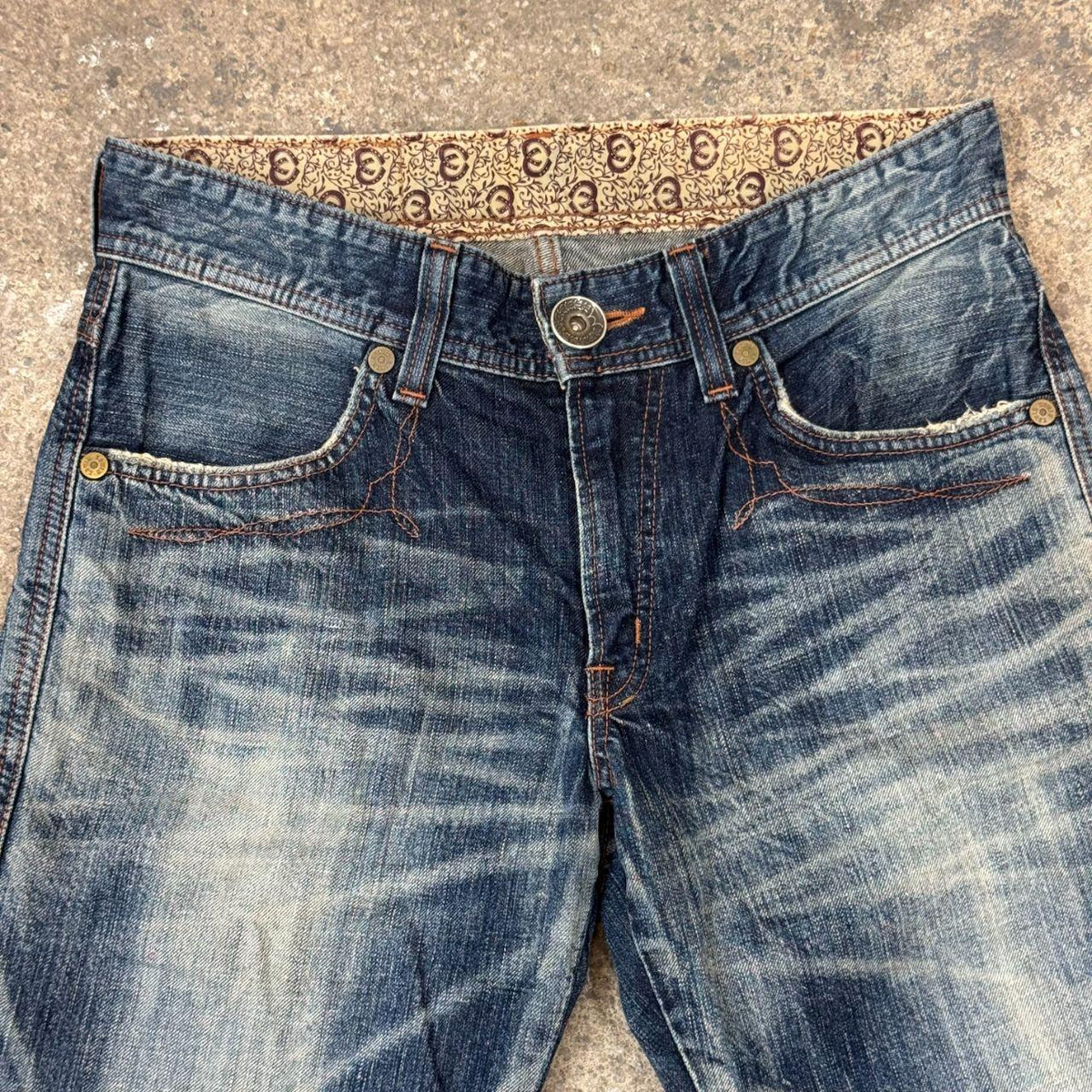 Vintage Y2K EDWIN Blue Trip 503  Wastern Stitch Japanese Denim Jeans