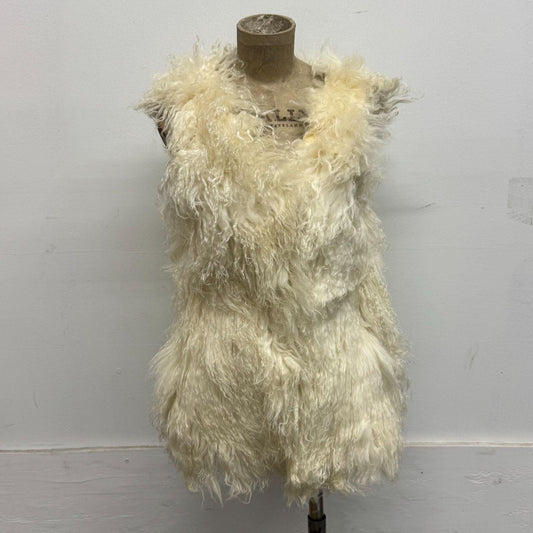 Vintage White Mongolian Lamb Cropped Vest