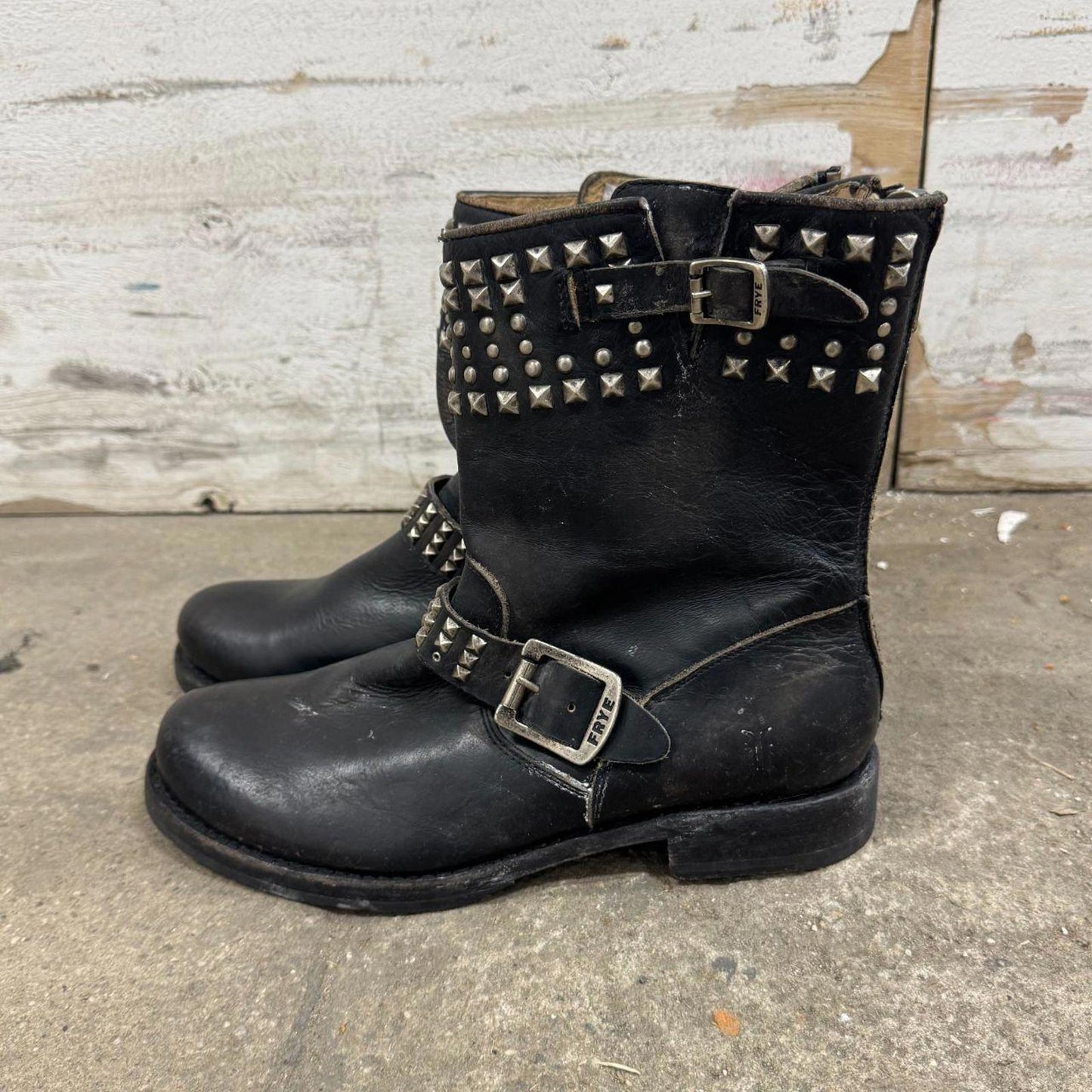 Deadstock Frye Veronica Studded Leather Moto Boots - NWT 8