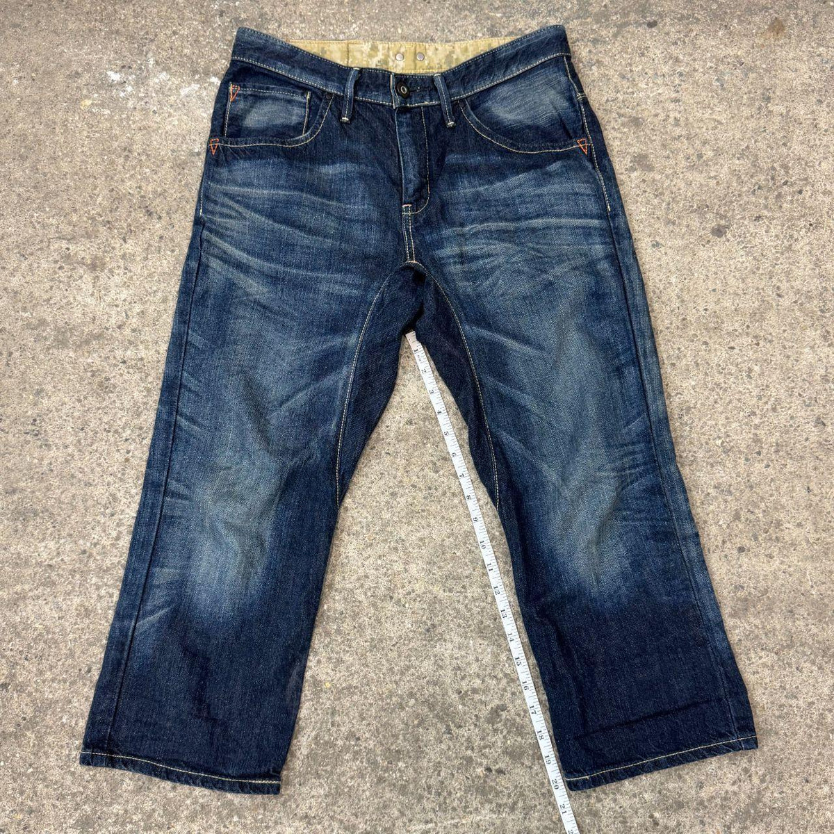 Vintage EDWIN E-Function 503 EF593 Cropped Capri Denim Jeans Y2K