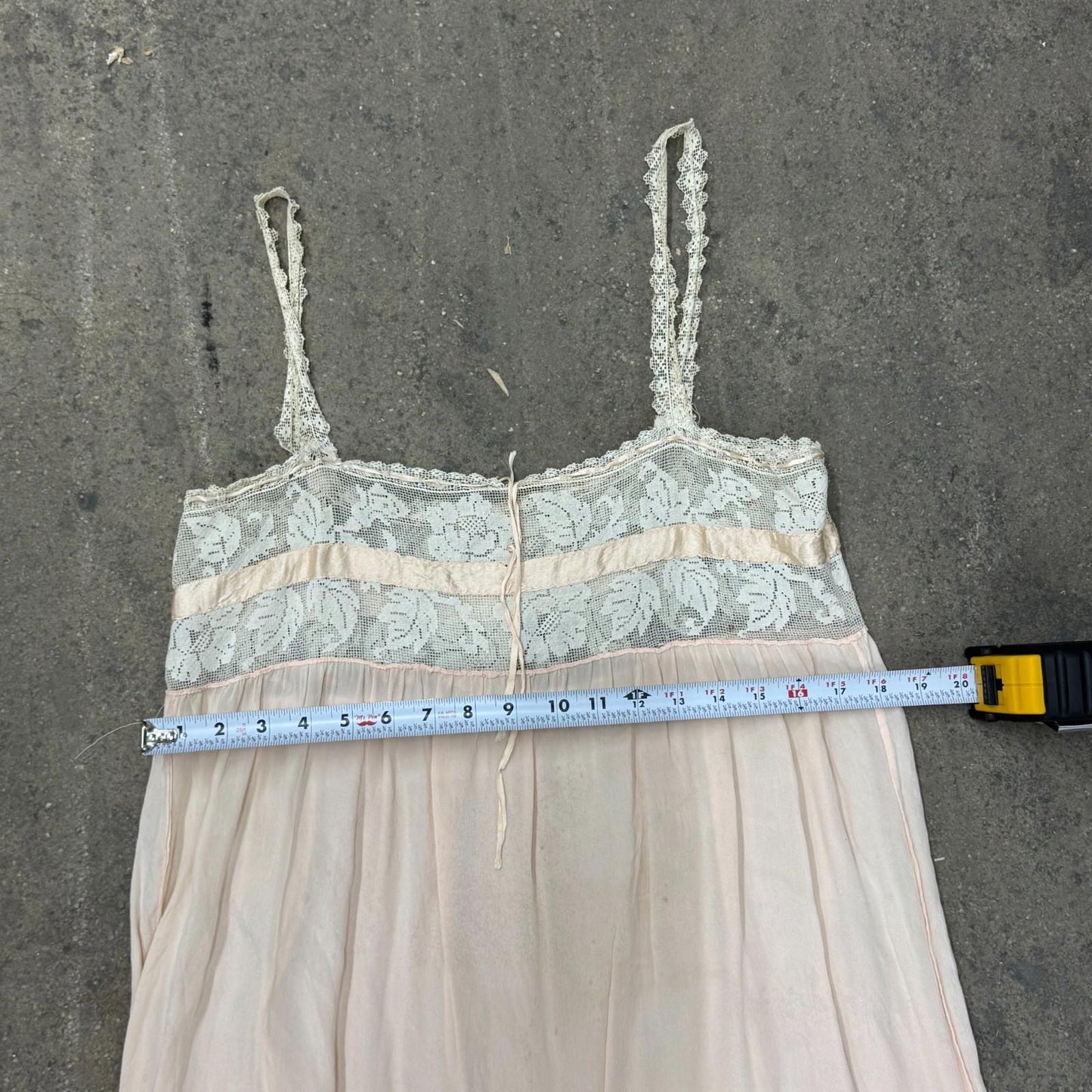 Antique 20s Pink Silk & Filet Lace Step-In Tap Pants Lingerie Teddy Slip Vintage